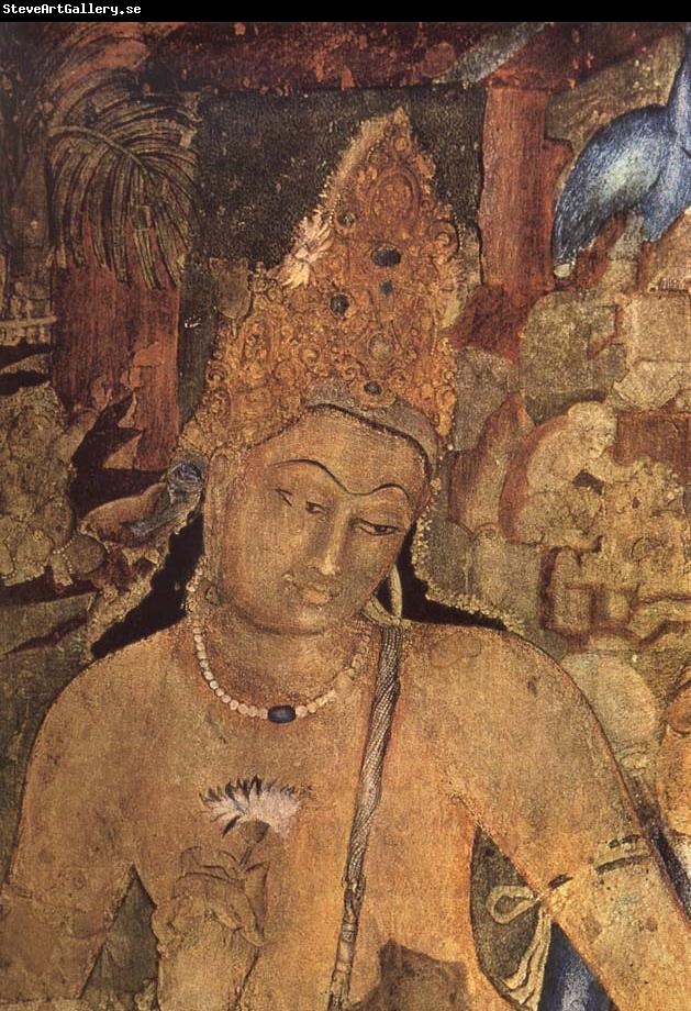 unknow artist Large bodhisattva, cave i Ajanta